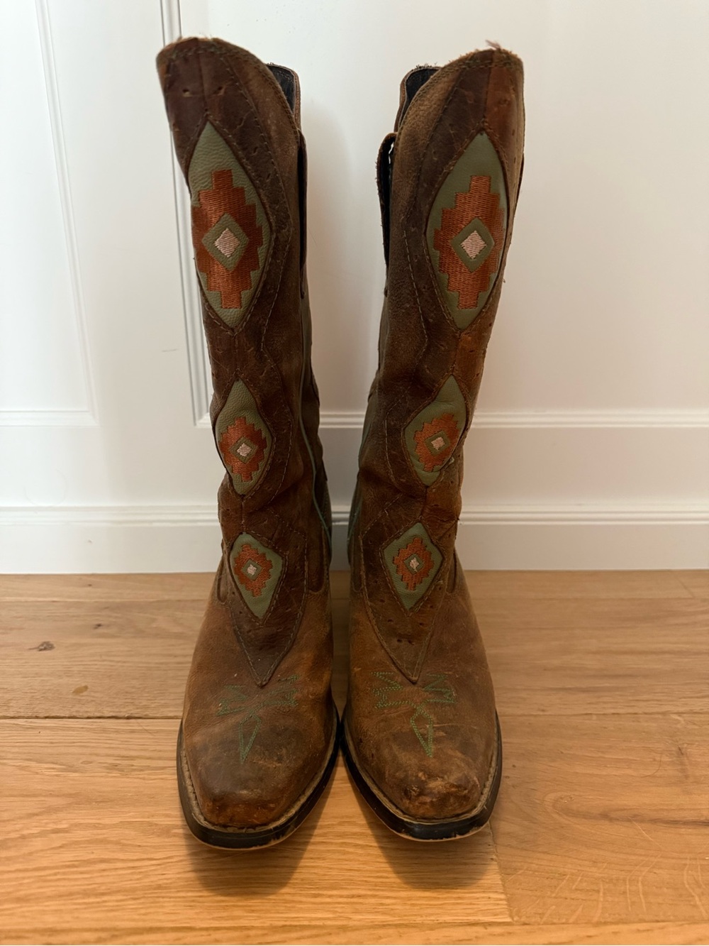 Durango Brown Suede Embroidered Western Heeled Boots